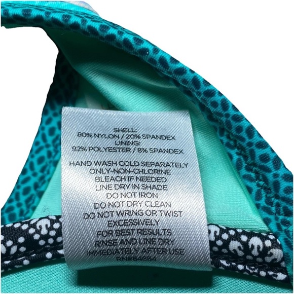 Boho Shade & Shore 36C Bikini Top Tie Back Beaded Tassel Paisley Turquoise - Picture 9 of 9